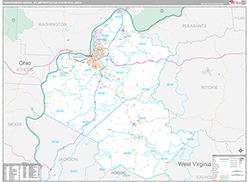 Parkersburg-Vienna Metro Area Wall Map Premium Style 2026